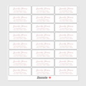 Stilvolle Script-transparente Rücksendeadresse Aufkleber (Blatt)