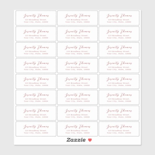 Stilvolle Script-transparente Rücksendeadresse Aufkleber (Blatt)