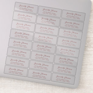 Stilvolle Script-transparente Rücksendeadresse Aufkleber