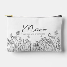 Stilvolle Script Trendy Floral Cosmetic Bag