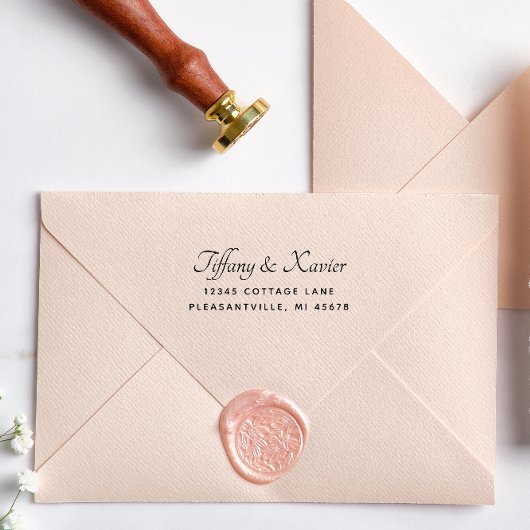 Stilvolle Script Wedding Rücksendeadresse Permastempel