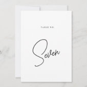 Stilvolle Script Wedding Tischnummer (Rückseite)