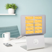 Stilvolle Script Yellow Wedding Guest Address Labe Aufkleber (Laptop auf Schreibtisch)