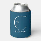 Stilvolle Scroll Letter C Monogram mit Nachname Dosenkühler (Kanne Vorderseite)