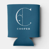 Stilvolle Scroll Letter C Monogram mit Nachname Dosenkühler (Rückseite)