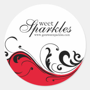 Stilvolle Scroll Packaging Stickers