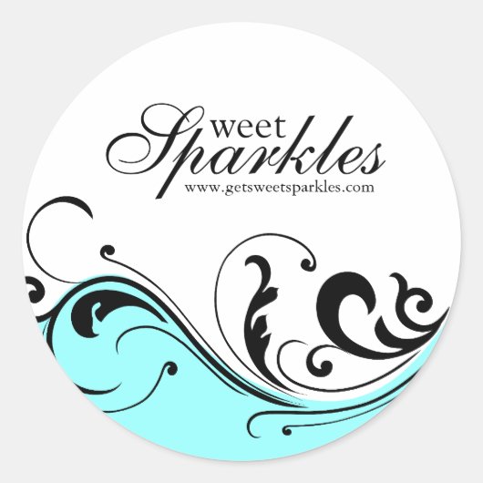 Stilvolle Scroll Packaging Stickers (Vorderseite)