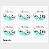 Stilvolle Scroll Packaging Stickers (Blatt)