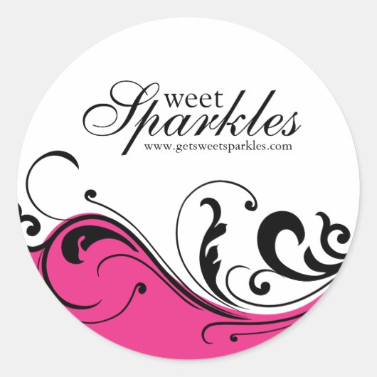 Stilvolle Scroll Packaging Stickers (Vorderseite)