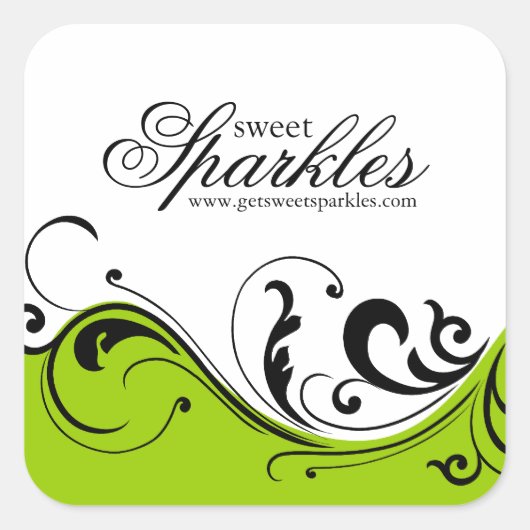 Stilvolle Scroll Packaging Stickers (Vorderseite)