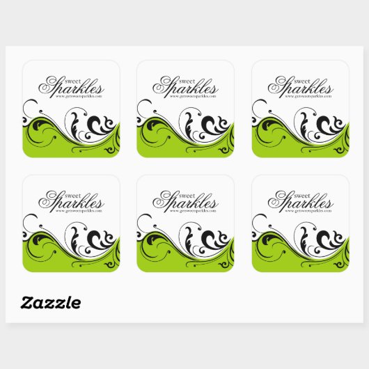 Stilvolle Scroll Packaging Stickers (Blatt)