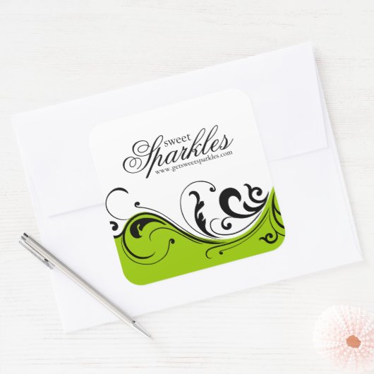 Stilvolle Scroll Packaging Stickers (Umschlag)