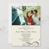 Stilvolle Scrolls Probe Dinner /Polterabend Einladung (Vorderseite)