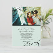 Stilvolle Scrolls Wedding Foto Einladungen (Stehend Vorderseite)