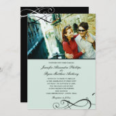 Stilvolle Scrolls Wedding Foto Einladungen (Vorne/Hinten)