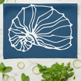 Stilvolle Sea Muschel - Aquamarines Thema der blau Geschirrtuch