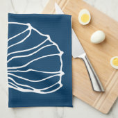 Stilvolle Sea Muschel - Aquamarines Thema der blau Geschirrtuch (Viertel Falte)