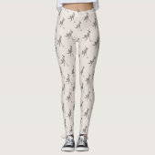 Stilvolle Seashell White Womens Hockey Pattern Leggings (Vorderseite)