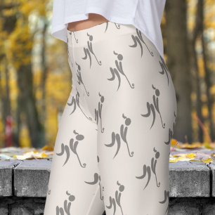 Stilvolle Seashell White Womens Hockey Pattern Leggings