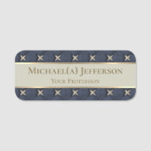 Stilvolle Seven Stars Luxury Gold Blue & Einzigart Namensschild (Vorderseite)