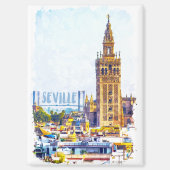 Stilvolle Sevilla Cathedral Wasserfarben Magnet (Vorderseite)