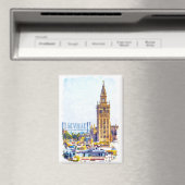 Stilvolle Sevilla Cathedral Wasserfarben Magnet (In Situ (Geschirrspüler))