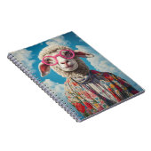 Stilvolle Sheep Pink Brille floral AtReifen Blue S Notizblock (Rechte Seite)