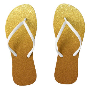 Stilvolle Shimmering Gold Glitzer & Glam Badesandalen