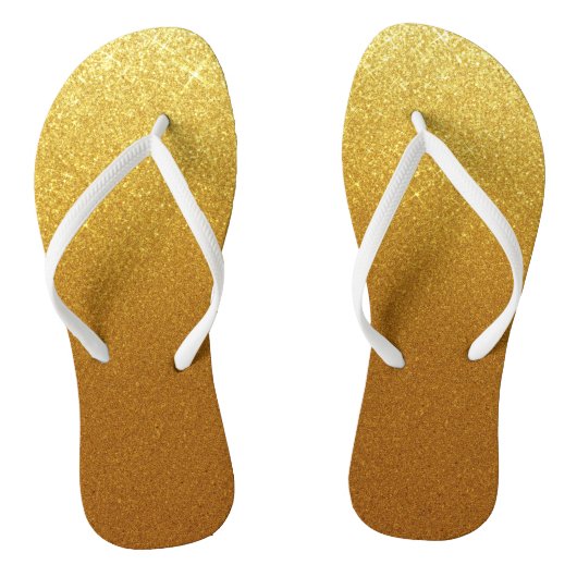 Stilvolle Shimmering Gold Glitzer & Glam Badesandalen (Fußbett)