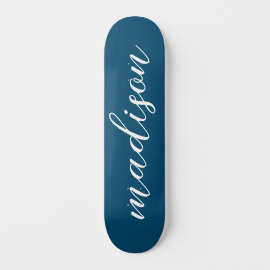 Stilvolle Signatur einfache Navy Blue Mit Monogram Skateboard (Vorderseite)