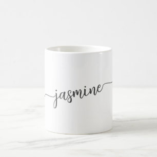Stilvolle Signatur für den weißen Monogramm-Namen Kaffeetasse