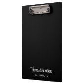 Stilvolle Signatur-Script Monogram Black Klemmbrett (Links)