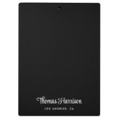 Stilvolle Signatur-Script Monogram Black Klemmbrett (Rückseite)