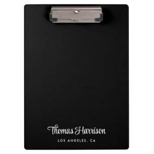Stilvolle Signatur-Script Monogram Black Klemmbrett