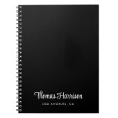 Stilvolle Signatur-Script Monogram Black Notizblock (Vorderseite)