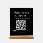 Stilvolle Signatur Script QR Code Business Black Acrylschild (Vorderseite)