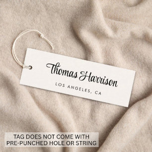 Stilvolle Signature Script Cream Hang Tag