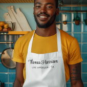 Stilvolle Signature Script Monogram White Schürze