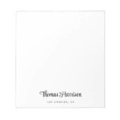 Stilvolle Signature-Script-Monogramm Notizblock (Vorderseite)