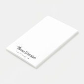 Stilvolle Signature-Script-Monogramm Post-it Klebezettel (angewinkelt)