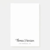 Stilvolle Signature-Script-Monogramm Post-it Klebezettel (Vorderseite)