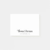 Stilvolle Signature-Script-Monogramm Post-it Klebezettel (Vorderseite)