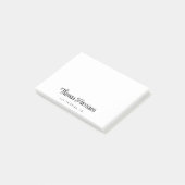 Stilvolle Signature-Script-Monogramm Post-it Klebezettel (angewinkelt)