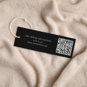 Stilvolle Signature Script QR Code Black Hang Tag