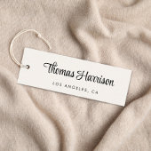 Stilvolle Signature Script QR Code Cream Hang Tag