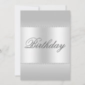 Stilvolle Silber & Gems zum Geburtstag Einladung (Vorderseite)
