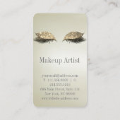 Stilvolle silberne Glitzer Tropfen Wimpern Visitenkarte (Rückseite)