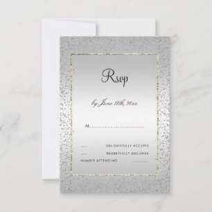 Stilvolle silberne Konfetti 60. Hochzeit RSVP Karte