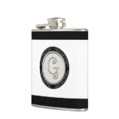 Stilvolle silberne Monogramm-Initiale G Flachmann (Links)