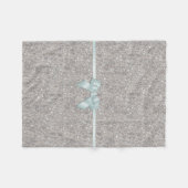 Stilvolle silberne Paillette, Bogen u. Band Fleecedecke (Vorderseite (Horizontal))